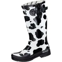 Bockstiegel Regenstiefel KUH schwarz/weiß Gr. 41