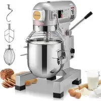Vevor Kommerzieller Küchenmixer, 14 l Standmixer mit 3 einstellbaren Geschwindigkeiten, 550 W Teigmixer mit Edelstahlschüssel und 3 Mixaufsätzen, ideal für Restaurant, Bäckerei, Konditorei, Café