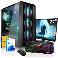 SYSTEMTREFF Gamer Komplett PC - Core Ultra 5 250K Plus - AMD Radeon RX 9060 XT 8GB - 16GB DDR5 - 1TB NVMe - 27 Zoll Monitor - Windows 11 Pro - Desktop