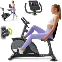 Zipro Liegeheimtrainer Easy – Magnetisches Fitnessbike Belastbar Schwungmasse Rückenlehne Leiser Sitzheimtrainer für Senioren & Reha Pulsmessung