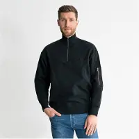 Stier Oversized Zip Sweater Functional Pocket organic Baumwolle XL Black
