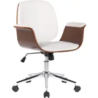 Mendler Bürostuhl HLO-CP52 Kunstleder walnuss/weiß