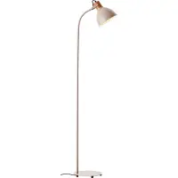 Brilliant schlichte Standleuchte Erena in taupe | Fußschalter | schwenkbarer Kopf | Höhe 150cm | Metall/Holz | 1x E27 max. 40W