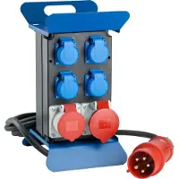 As Schwabe as-Schwabe Tragbarer CEE-Stromverteiler STECKY CEE-Stecker auf Schuko & CEE IP44