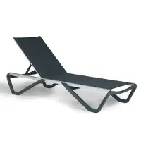 Papatya Sonnenliege: Aluminium, ideal für Garten/Terrasse/Balkon, verstellbare Rückenlehne, stapelbar, bis 200 kg belastbar, wetterfest, Anthrazit