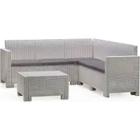 Dmora Gartenlounge Set Eris Weiß 5-Sitzer Wasserdicht