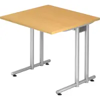 Bümö Schreibtisch Serie-N - Nachbildung: Buche, Größe: 80 x 80 cm