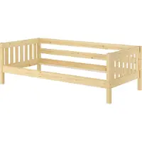Erst-Holz Gemütliches Kinderbett mit dreiseitiger Sicherung 90x200 cm Kiefer V-60.29-09Rollrost inkl.