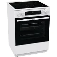 Gorenje GEC6C 40 WD Elektro-Standherd - Freistehend - Weiß - Glaskeramik-Kochfeld - 60cm - 71 Liter - Schnellaufheizung - PerfectGrill - Pizzamodus - AquaClean - FrozenBake
