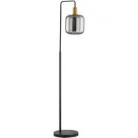 LINDBY Stehlampe Nimbora , schwarz, für Wohn- / Esszimmer, Metall, Modern, Stehlampe