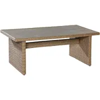 Merxx Gartentisch mit Digitaldruckplatte 200 x 100 cm - Aluminiumgestell mit Kunststoffgeflecht Steinbeige