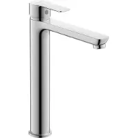 Duravit D-Code Einhebel-Waschtischmischer XL FreshStart und Minusflow, Standmontage, DC1043002010, Farbe: Chrom Hochglanz