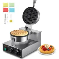 Vevor kommerzielles Waffeleisen 1230 W Waffel Maker mit antihaftbeschichteten Backflächen Waffeleisen aus Edelstahl mit Temperatur- und Zeitregelung