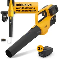Stiga Akku Laubbläser | Leistungsstarker Laubbläser inkl. 2x 20 V Akku & Wandhalterung mit Ladefunktion | 2-stufiges Gebläse bis 155 km/h | kabellos