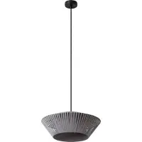 Osram Decor Stripes Pendelleuchte E27 Grau 405mm, Hängelampe aus Stahl und Polyester mit großem Schirm