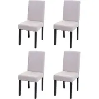 Chefgastro 4er-Set Esszimmerstuhl Stuhl Küchenstuhl klassisch und zeitlos | HxBxT 90x43x56cm | Sitzhöhe 45cm | Textil | dunkle Beine | Creme-Beige