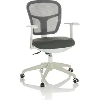 Hjh OFFICE Home Office Bürostuhl TOP 108 W Schreibtischstuhl mit Armlehnen Stoff / Netzstoff Drehstuhl