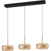 LUCANDE LED-Hängeleuchte Martis, amber, 3-flg., dimmbar