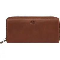 Piké Damen Geldbörse braun aus Rindleder im Vintage-Look mit RFID-Schutz und umlaufendem Reißverschluss 10x19x2 cm