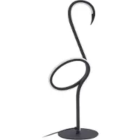 LINDBY LED-Tischleuchte Pajaro, 49cm, schwarz, Alu, Flamingo