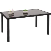 Mendler Poly-Rattan Tisch MCW-G19, Gartentisch Balkontisch, 120x75cm schwarz