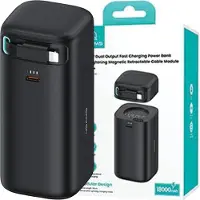 Usams Powerbank Ze Zwijanym Kablem Retractable Lightning 18000 Mah Pd45W Fast Charge Xmf Series Czarny/Schwarz 20Kcd21701 (Us-Cd217)