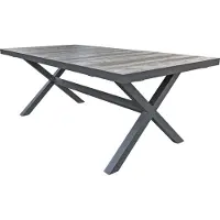 DELUKE Gartentisch INGER - Aluminium, Dunkelgrau, 202x100x75cm | Terrassentisch Wetterfest Outdoor Tisch