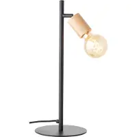 Brilliant minimalistische Tischleuchte TIFFANY | Tischlampe mit 45cm Höhe | Kopf schwenkbar | 1x E27 Fassung max. 28W | Metall/Bambus