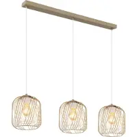Globo Lighting Hängeleuchte Metall sandfarben matt, 3x E27