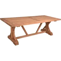 DELUKE Gartentisch NIELS - Teak, Braun, 220,5x100x75cm | Terrassentisch Wetterfest Outdoor Tisch