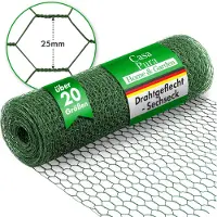 Floordirekt Drahtzaun Grüne Ummantelung Kaninchendraht Maschenweite: 25 mm Höhe: 50 cm Länge: 25 m