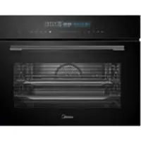 Midea Kompakt-Einbau-Backofen + Mikrowelle MEK45TBL, 45 cm hoch, 55 cm tief, 900 W, Easy-clean-Innenraum