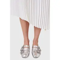 AllSaints Aurora Metallic Shoe Silver Größe: 37 | Ballerinas Outlet | Damen | Grau