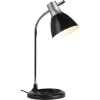 Brilliant Tischleuchte Jan | schlichte Tischleuchte | metall/Kunststoff | silber/schwarz | Druckschalter | 1x E27 max. 40 W