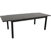 Degamo Gartentisch Ausziehtisch Glastisch ELBA 200/300x110cm, Alu anthrazit + Glas schwarz