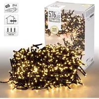 ECD-Germany LED Büschel Lichterkette 4m mit 576 LEDs Warmweiß, Strombetrieb, IP44 Wasserdicht, Innen/Außen, Weihnachtsbeleuchtung Weihnachtsbaum