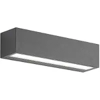 LUCANDE Lengo LED-Außenwandleuchte, Down, L25, Grafit - , Lengo, Schwarz, für Balkon, Aluminium, Modern