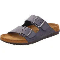 Rohde Damen Pantolette aus Leder mit Schnallen und Memoryfußbett Rodigo-D 5865, Größe:42 EU, Farbe:Blau