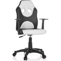 Hjh OFFICE KID GAME AL - Kinderdrehstuhl Schwarz / Weiß