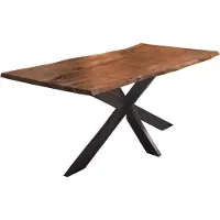 Sam Esstisch Baumkante Akazie nussbaumfarben 160 x 85 cm Spider-Gestell schwarz TABEA