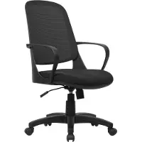 Dmora Bürostuhl mit Rollen Coffs, Schwarz, Verstellbar, Gepolstert, 5 Räder