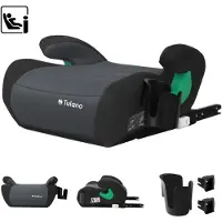 Tulano Cabby 35 i-Size Kindersitz 125–150 cm – ECE R129/03, ISOFIX + Gurt, abnehmbarer Bezug, Getränkehalter, graphit
