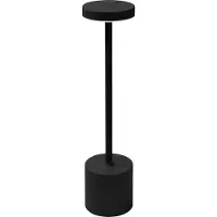 PerfectLED LED Tischlampe kabellos mit Touch Schwarz Ø8x34,5cm, Nachttischlampe mit 3 Lichtfarben Dimmbar Tragbare Metall Akku Tischleuchte USB-C Lampe