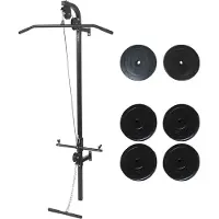 PUEAZU Fitnessstation Wandmontage mit Gewichtsscheiben 40 kg - Hantelbänke &16289
