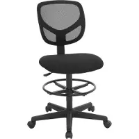 Songmics Bürostuhl Drehstuhl bis 120kg belastbar mit verstellbare Fußring ergonomisch Stehhilfe höhenverstellbar Arbeitshocker schwarz OBN15BK