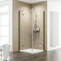 Schulte Eckeinstieg mit Drehtür MasterClass ExpressPlus 90 x 90 x 200 cm Profil chrom Klarglas schmutzabweisende Glasbes