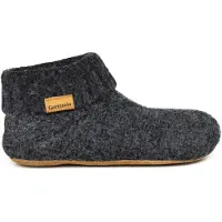 Gottstein Knit Boot Uni Wollstrick-Hüttenschuhe Schwarzmele (Charcoal), 48-700-4300 - Gr. 38