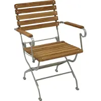 Degamo Gartensessel Klappsessel Gartenstuhl PASSAU mit Armlehnen, Gestell Flachstahl verzinkt und pulverbeschichtet, Belattung Robinie