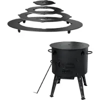 4BIG.fun Ø40 Uchag 2mm stahl Utschak mit Adapter-Ringe Utschag Campingofen Feuerstelle Feldküche Außenküche Eintopfofen Gulaschkanone