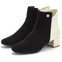 LASCANA Stiefelette schwarz/creme Größe 36